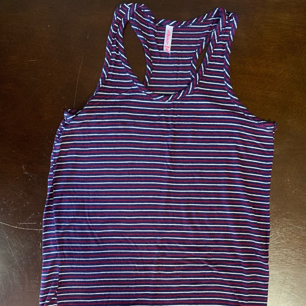 Sweet Red White & Blue Striped Tank Top Size Medium